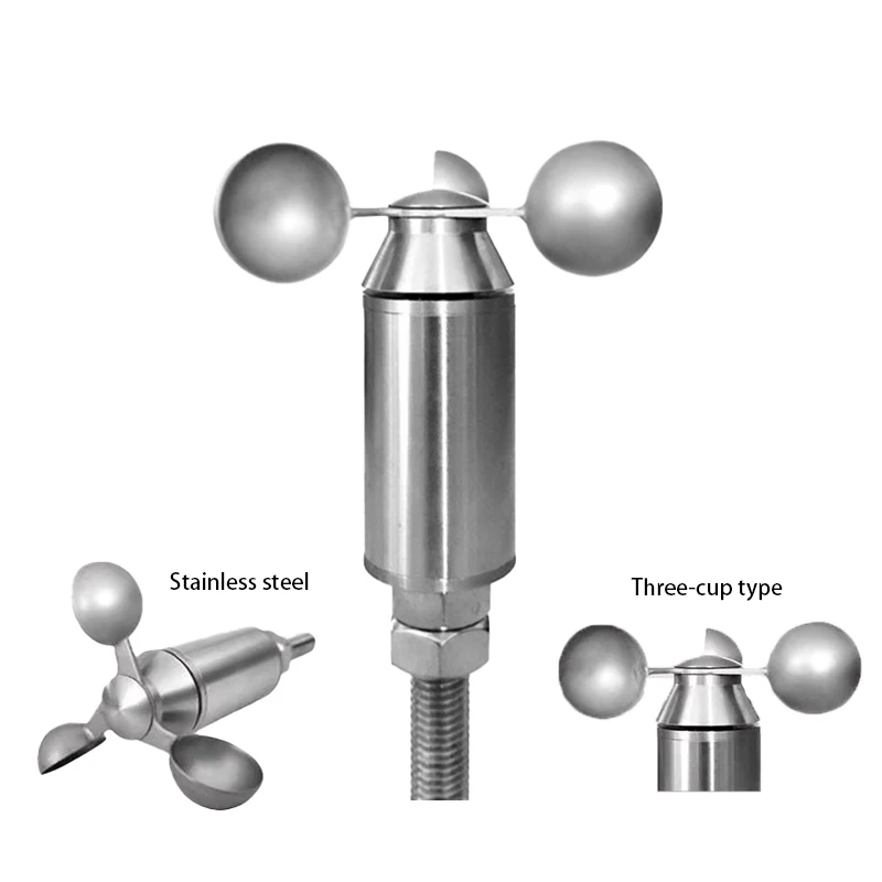 Honde HD-WS-SS-01 RS485/0-5V/4-20mA Stainless Steel Three Cup Wind Speed Sensor Micro Anemometer Transmitter