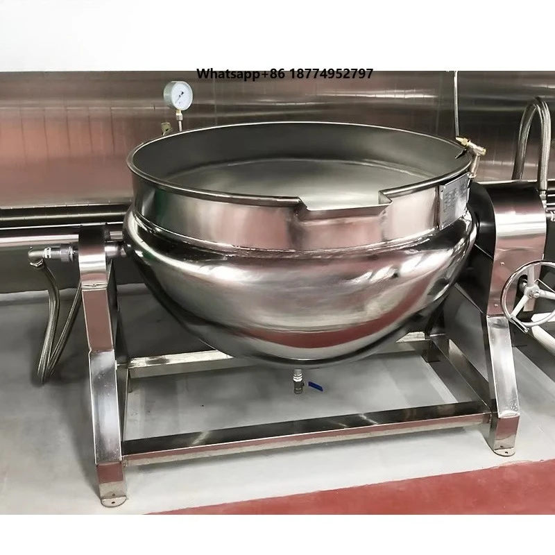 XINLONGJIA Steam Industrial 500L Large Commercial Pot Jacketed Cooking Kettle Fried Rice Machine for Sale
