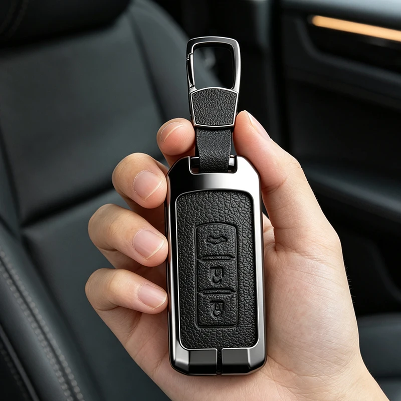 Car Key Case Cover For Mitsubishi Lancer Xpander Outlander ASX EX Pajero Sport Eclipse Cross Montero Metal Protection Shell