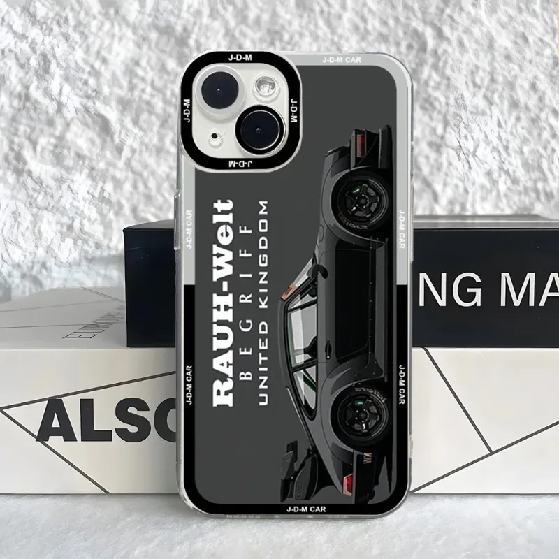 Sports Car Jdm Drift RWB 911 964 933 Phone Case Case For IPhone 16 15 14 13 12 11 Pro Max Mini XS X XR SE 7 8 Plus Angel Eyes