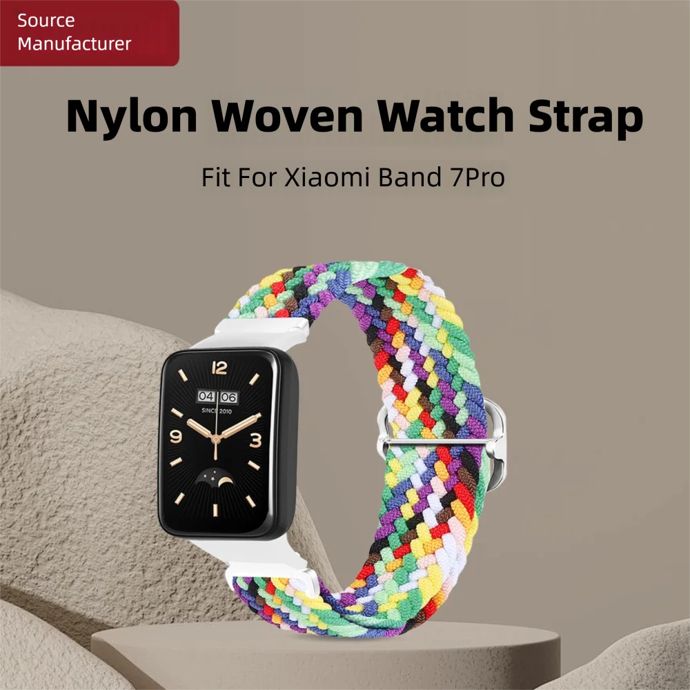 Zurück Geflochtene Slide Schnalle Strap Für Xiaomi Band 7Pro Quick Release Atmungsaktive Nylon Ersatz Einstellbare Armband Unisex