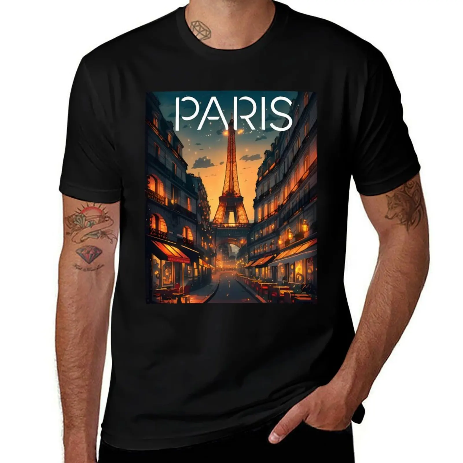 

Paris at night T-Shirt t shirts designer t shirt for man 100 percent cotton