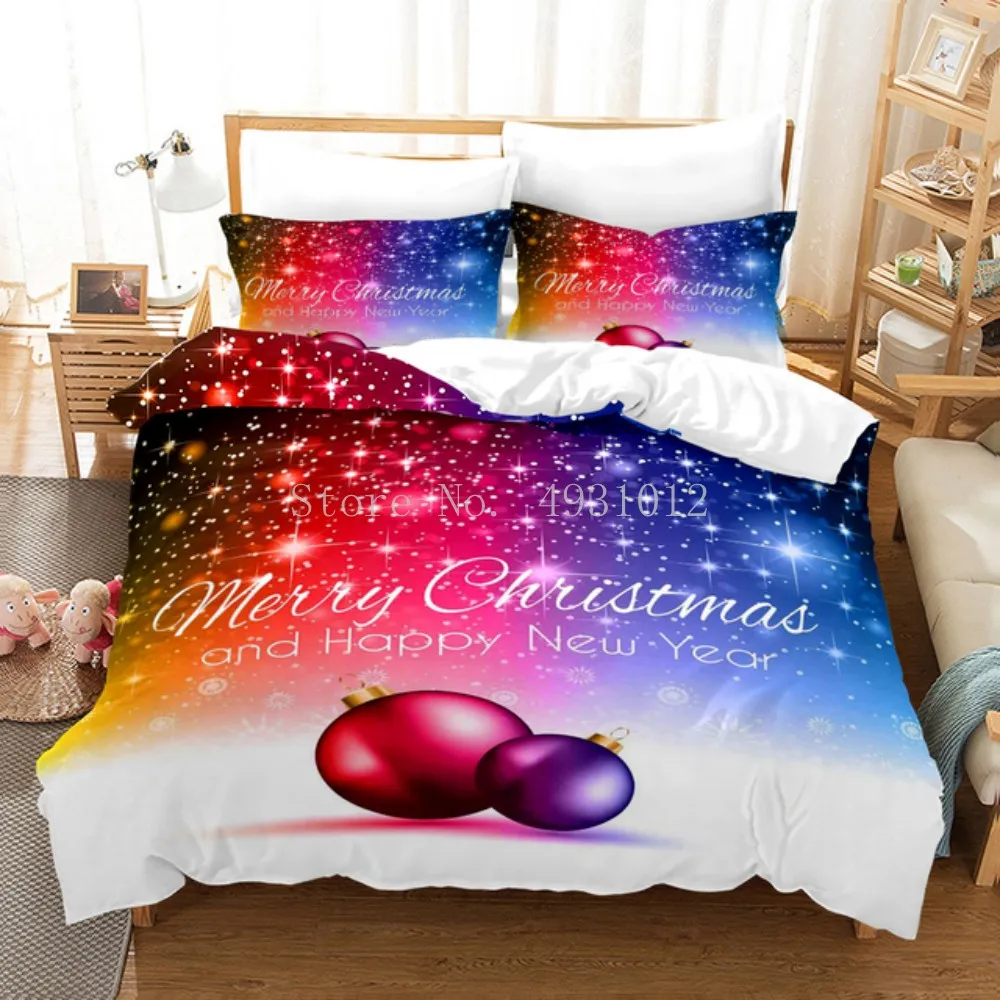 

New 3D Bedding Set Print Design Duvet Cover Sets King Queen Twin Size Dropshipping Happy Christmas New Year Gift