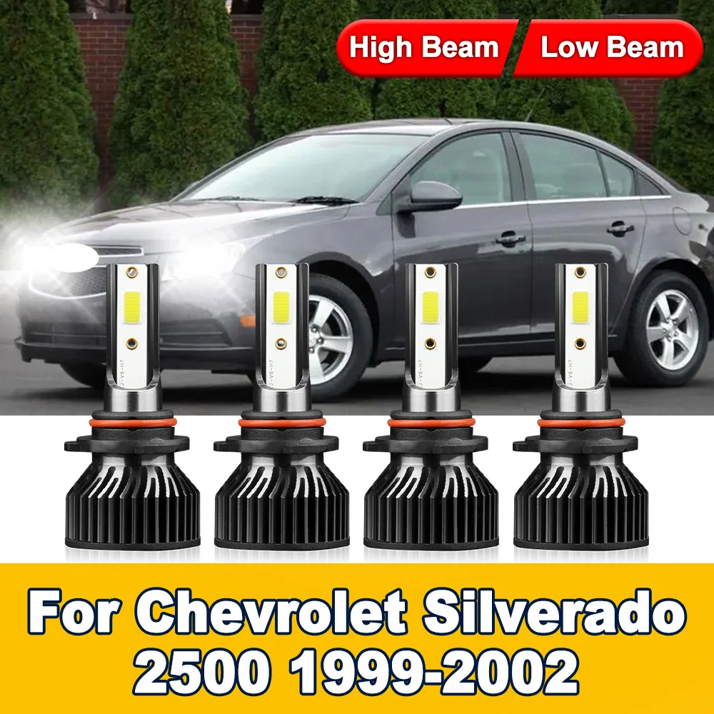 

Car LED Headlight 6000K White High Low Beam Headlamp 30000LM 300W For Chevrolet Silverado 2500 1999-2002 Plug and Play Car Light