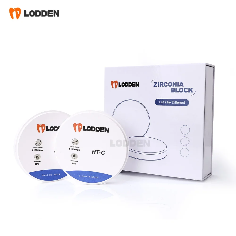 Lodden 98mm HT Zirconia Block Color Zirconium Disc for CAM CDM 37% Transparency 1350 High Strength Dental Material