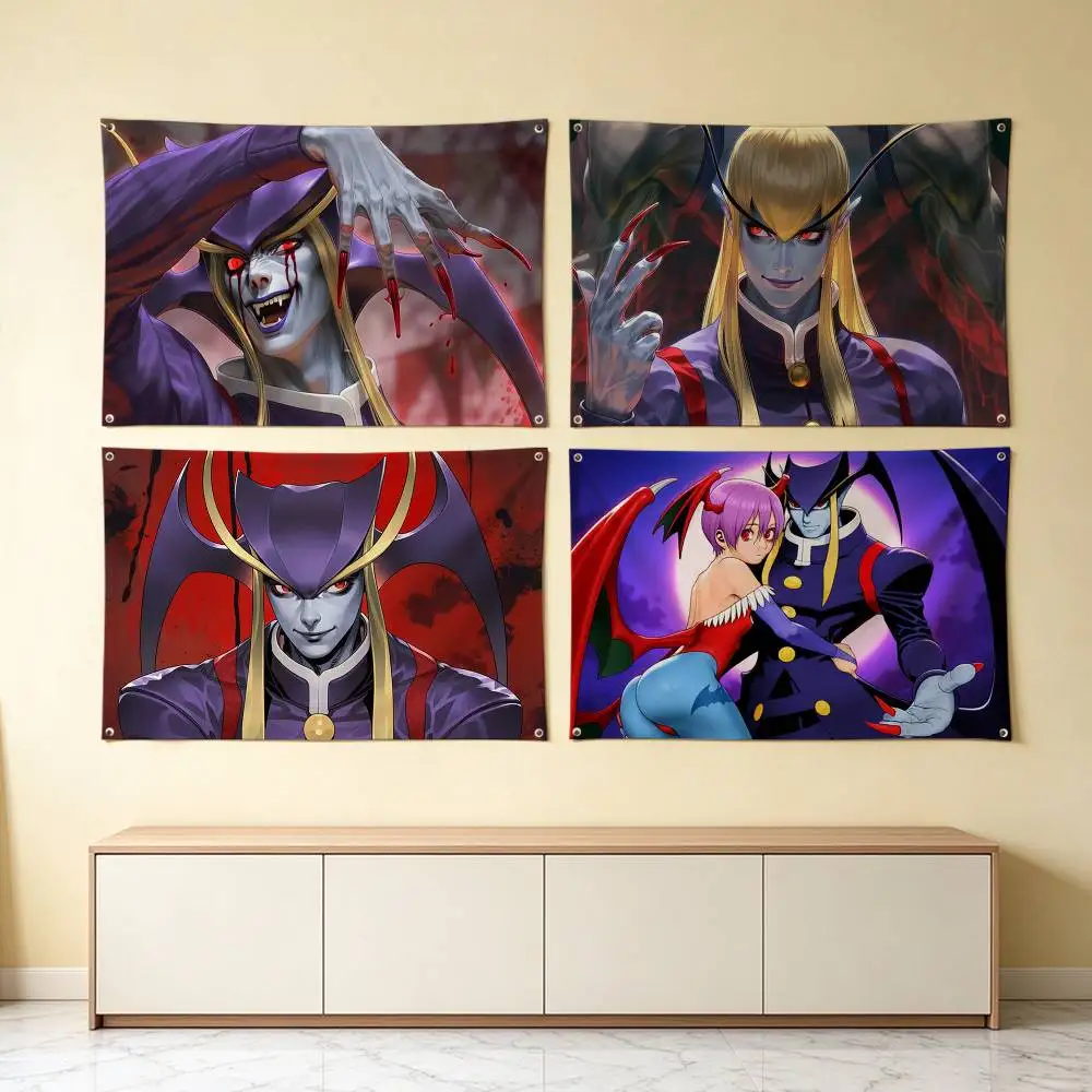 Darkstalkers-S Jedah Lilith Flags for Bedrooms Home Decor Items Outdoor Decors Garage Decoration Flaga