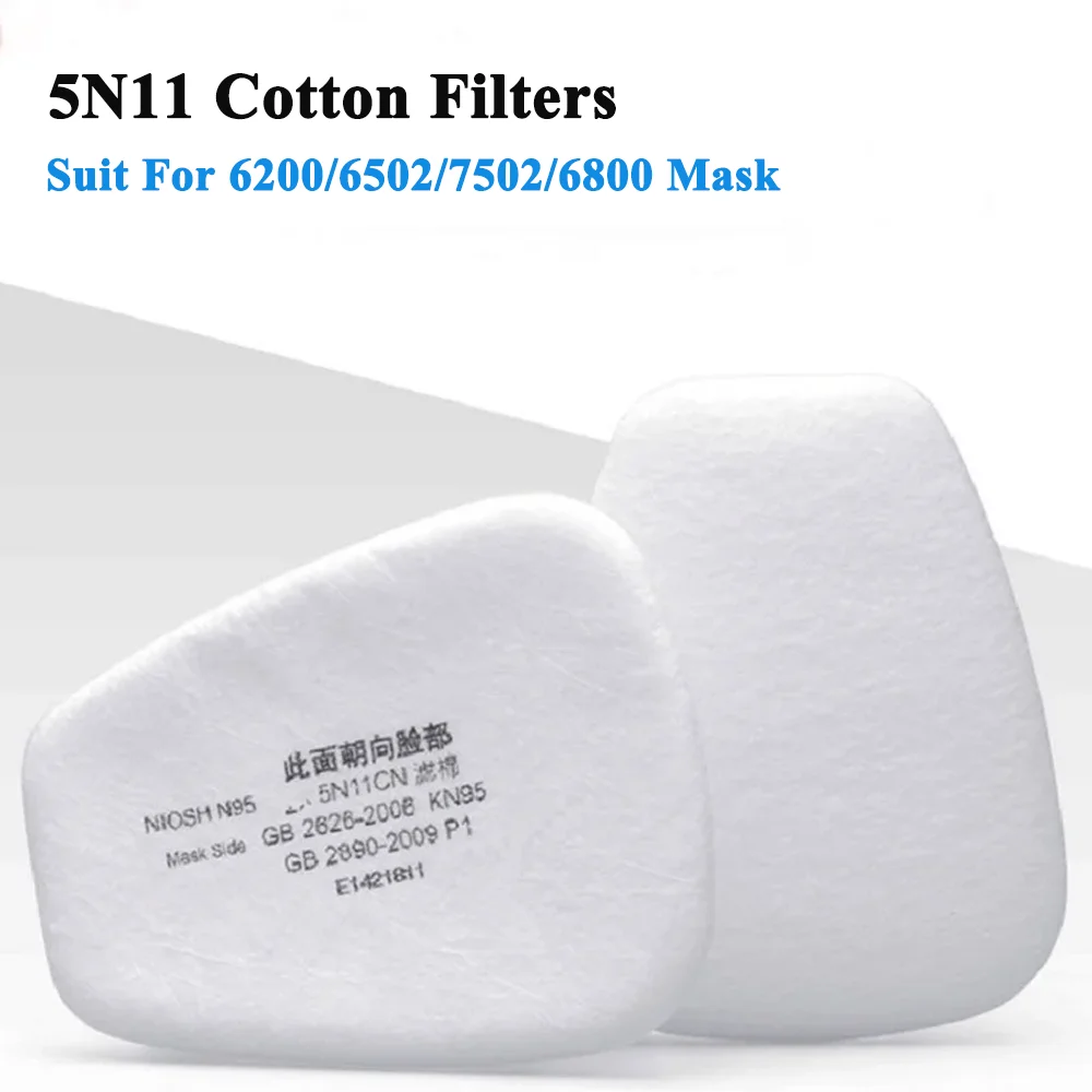 6001 Cartridge Box 5N11 Cotton Filters Set For 3m 6200/6502/7502/6800 Dust Gas Masks Chemical Painting Spraying Respirator 