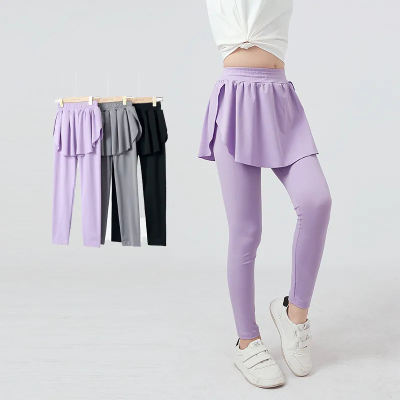 

Girls Sport Skirt-Pants 2024 New Spring/Summer Fashion Kids Quick Drying Leggings Children's Trousers For Age 4-13 Years