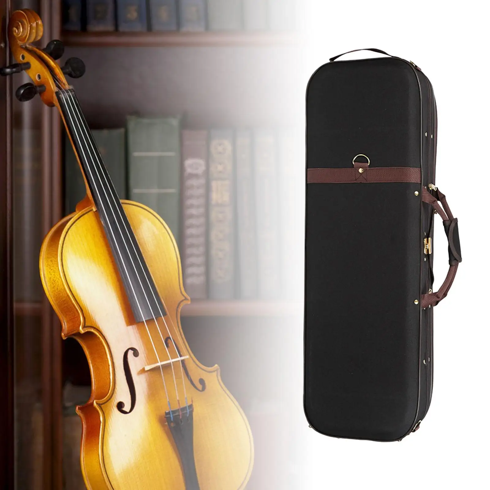 Violin Case Storage Box Adjustable Straps Lightweight Portable Oblong Violin Bag