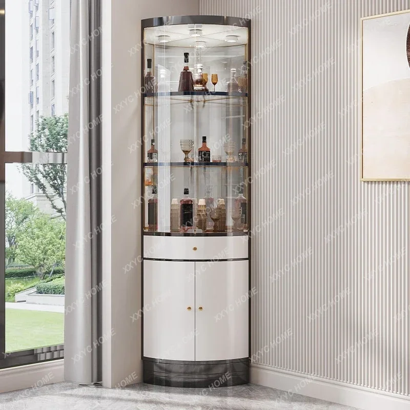 على الطراز الإيطالي مثلث النبيذ مع درج مثلث خزانة زاوية موبليس دي صالون درج الأثاث armario Joyero con espejo #3