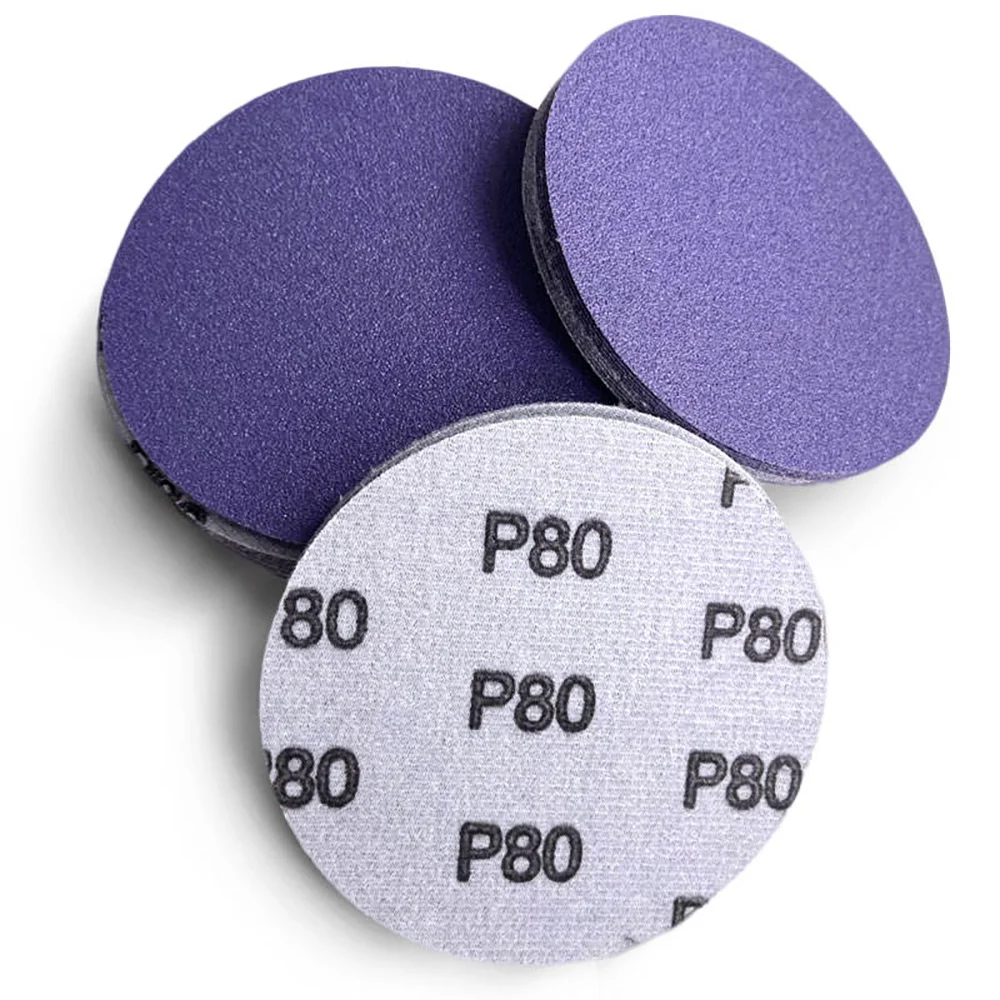 50PCS 5 Inch Purple Film Ceramic Sanding Discs,40-2000 Grit 5
