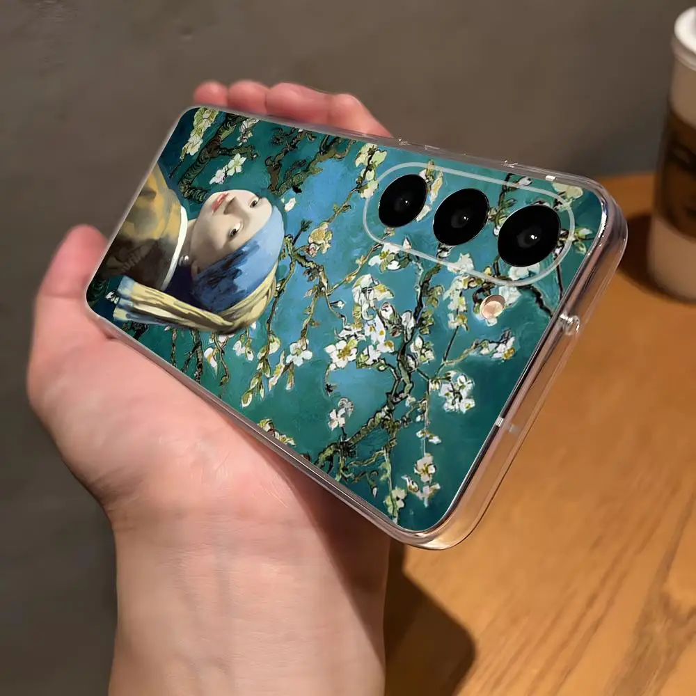 Girl With A Pearl Earring Phone Case For Samsung S26 S25 Plus S24 Plus S22 Ultra S23 FE S21 Plus S21 Ultra Transparent Cover