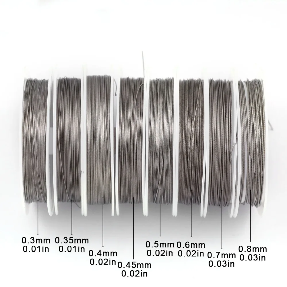 1 Roll/lots 0.35-0.8mm Resistant Strong Line Alloy Wire Tiger Tail Beading Wire for Jewelry Making Finding