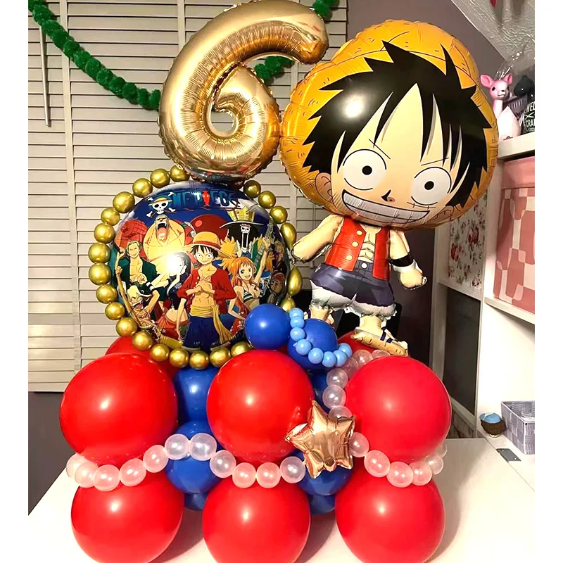 One Piece Themen-Geburtstagsparty Ballons Cartoon Luffy Heliumballon Babyparty Kinderparty-Favors Foto-Requisiten