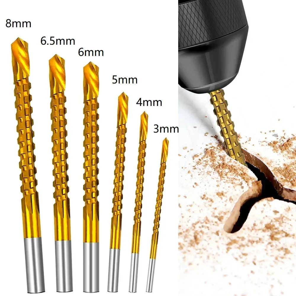 1 peça 3/4/5/6/6.5/8mm hss 3 em 1 broca serrilhada parafuso espiral broca de torneira compuesta métrica para carpintaria/liga de alumínio