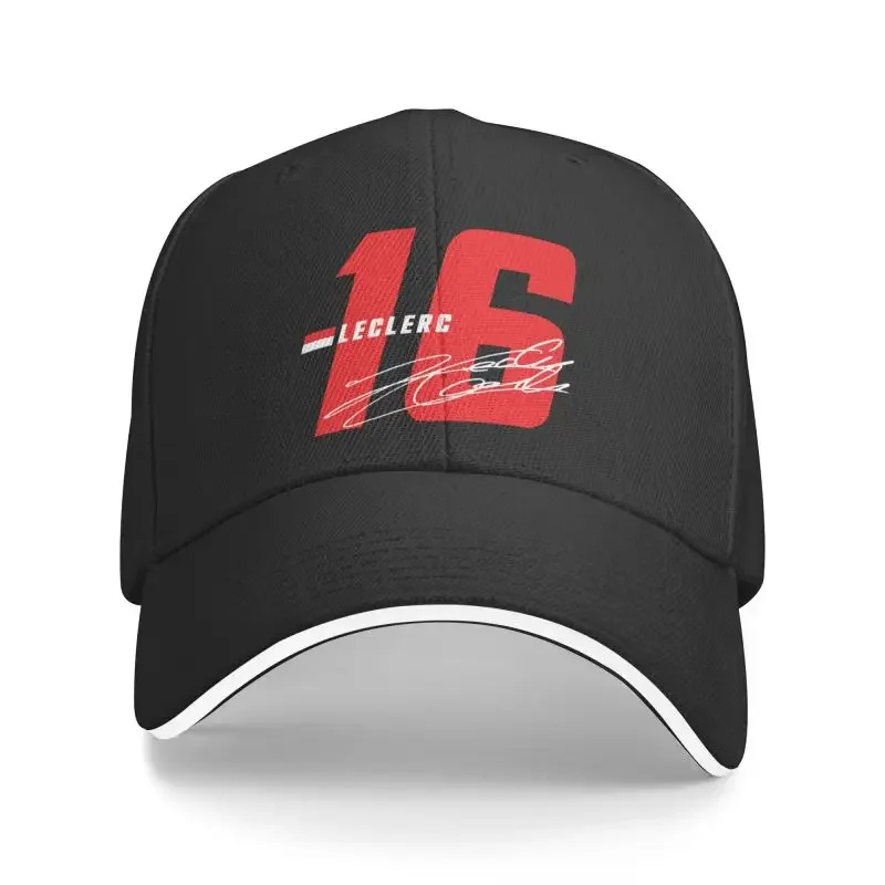 Charles Leclerc 16 Signature Number Baseball Cap Adjustable Unisex Dad Hat Outdoor Fashionable Duckbill Cap