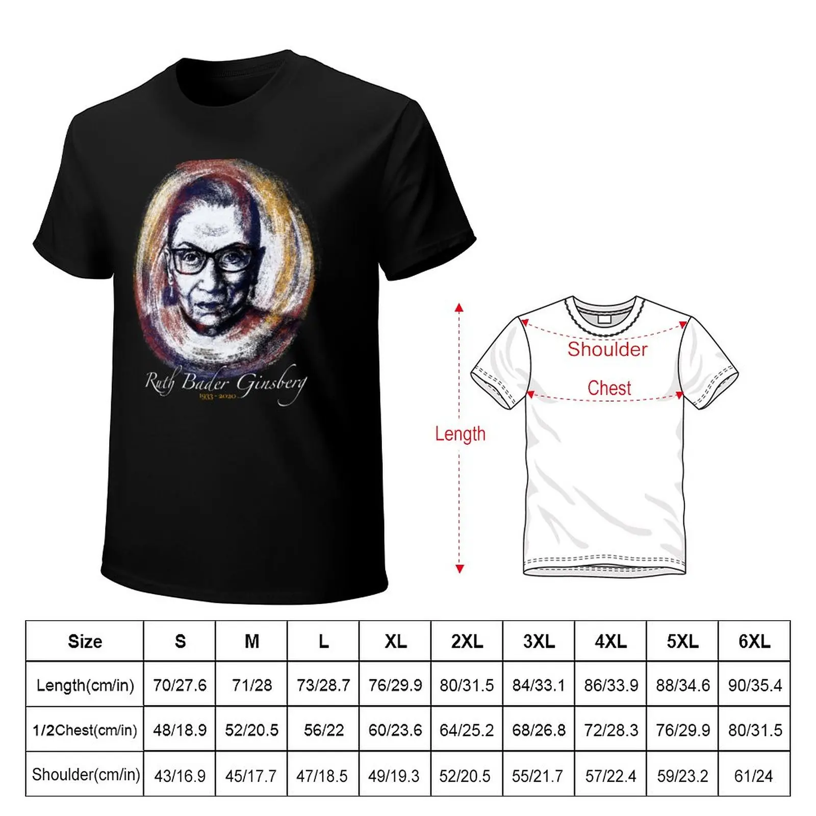 Ruth Bader Ginsberg RBG T-Shirt graphics blanks Aesthetic clothing mens t shirt