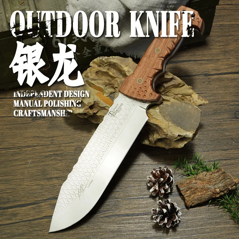 1PC outdoor high hardness straight knife, camping EDC convenient cutting knife, survival knife and hunting knife