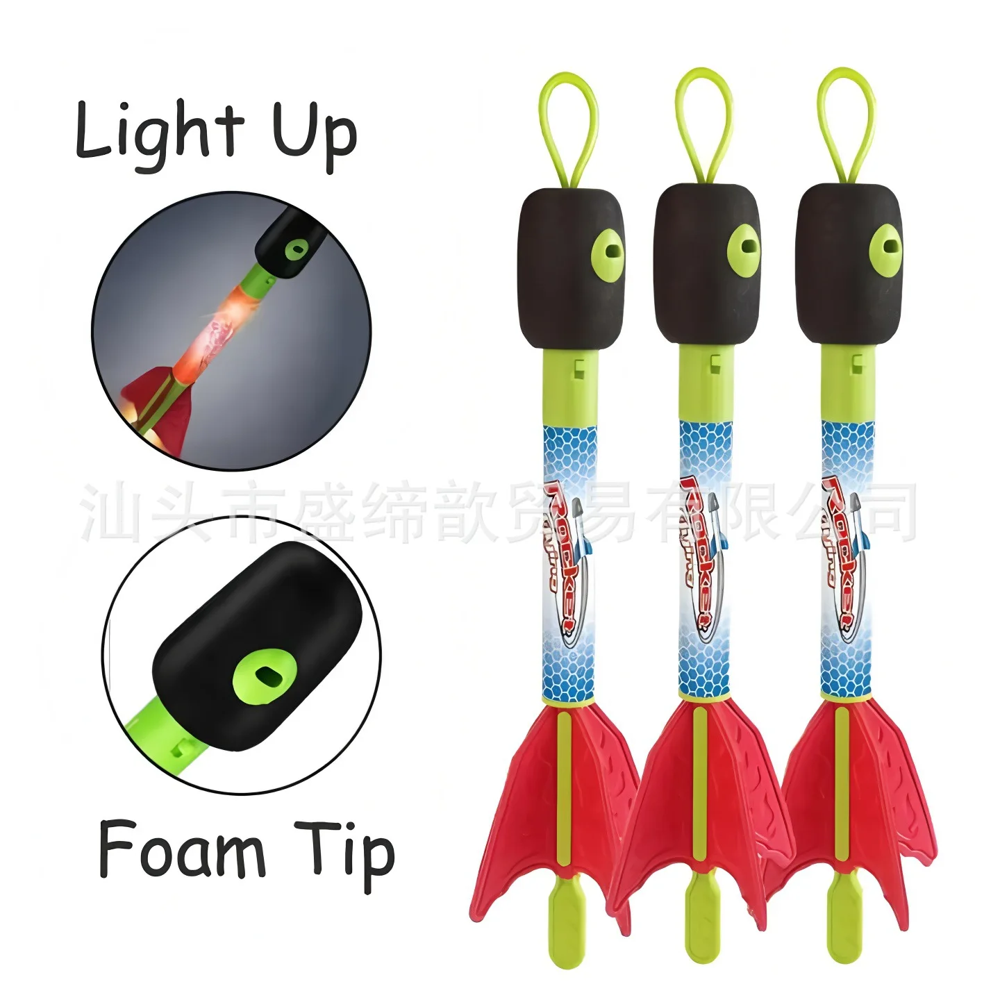 ألعاب رياضية للأطفال في الهواء الطلق إطلاق قاذفة الصواريخ مع صافرة اليد رمي السهام مرونة القوس والسهم مادة EVA #2