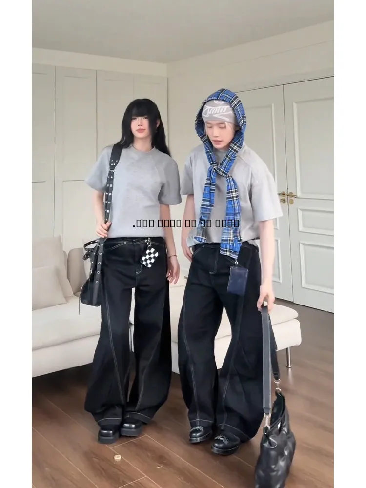 Cleanfit American Retro Sle Straight Leg Jeans ex Trendy Brand Water Waed mid High Waist Wide Leg Jeans for Teens