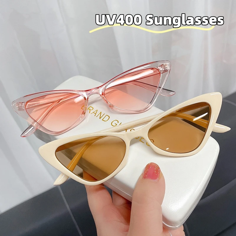 

Ladies Trendy Cat Eye Sunglasses Small Oval Sun Glasses Women UV400 Sun Shades Protection Outdoor Travel Party Eyewear Goggles