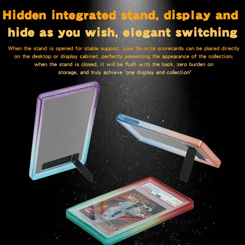 Gradient Clear PSA 35PT BGS CGC Slab Protector with Stand, UV Blocking Magnetic Display Case for Pokemon Sports Trading Cards