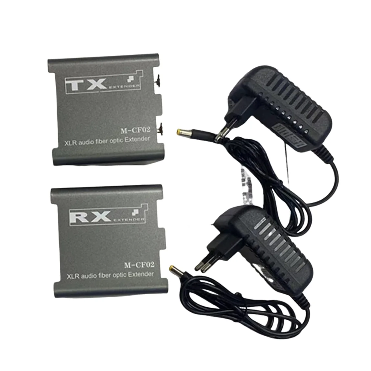 2 Way XLR Audio Fiber Optical Extender Transceiver Receiver Up to 20km 2 CH XLR Balanced Audio Fiber Extender EU Plug