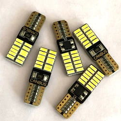 100PCS T10 24led Canbus 4014 SMD No Error LED 194 501 W5W Car Interior Lights Auto Clearance Lamps DC 12V White