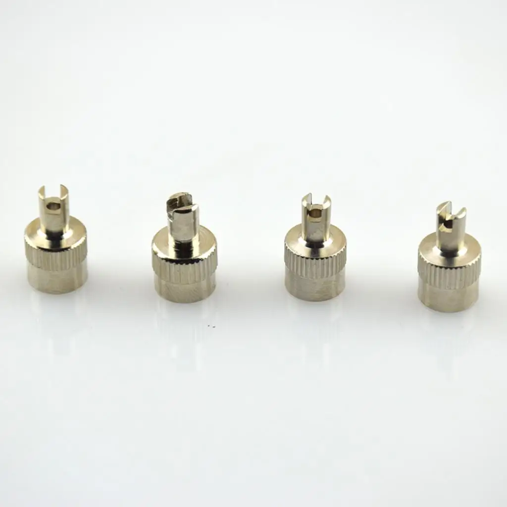 Slotted Valve Stem Caps Cover Copper Wheels Tire Deflation Removal Tools for Passenger Vehicles