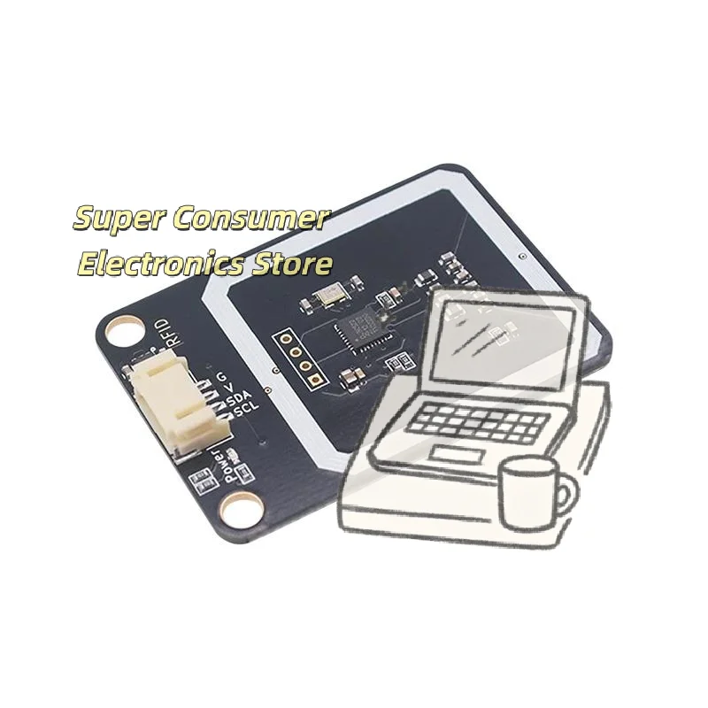 High Sensitivity RC522 RFID Reader Module Kit 13.56MHz I2C with Rewritable Tags for ESP32 Microbit Smart Lock DIY Development