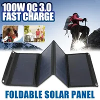 100W Foldable Solar Panel 12V Portable Folding Solar Cells Emergency Battery Charger for Outdoor Phone Camping Hiking Tourism