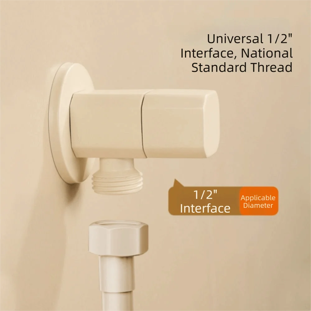 

Solid Brass Triangle Valve Cream White G1/2 Thread Water Stop Valve Copper Material Quick Opening Switch Valve Kitchen