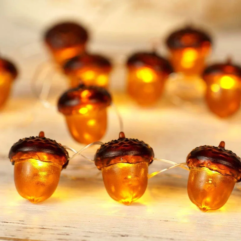 3D acorn light string Luminous fruit light string for Outdoor camping Forest Decor Thanksgiving day Decorations