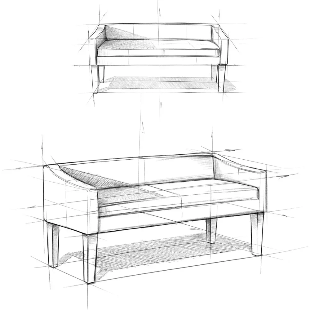 Stylish 50 Inch Wide Bench with Low Back and Swooped Arms - Extra Support and Simple Assembly