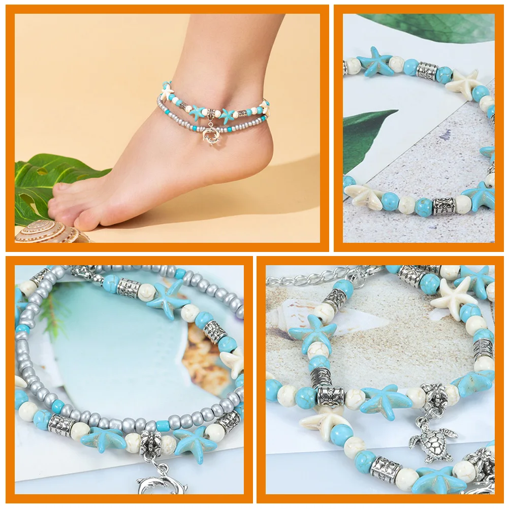 

Couple Summer Alloy Chain Foot Jewelry Wedding Beach Anklet Women Ankle Bracelets Ocean Theme anklet\ ： Beach Couple