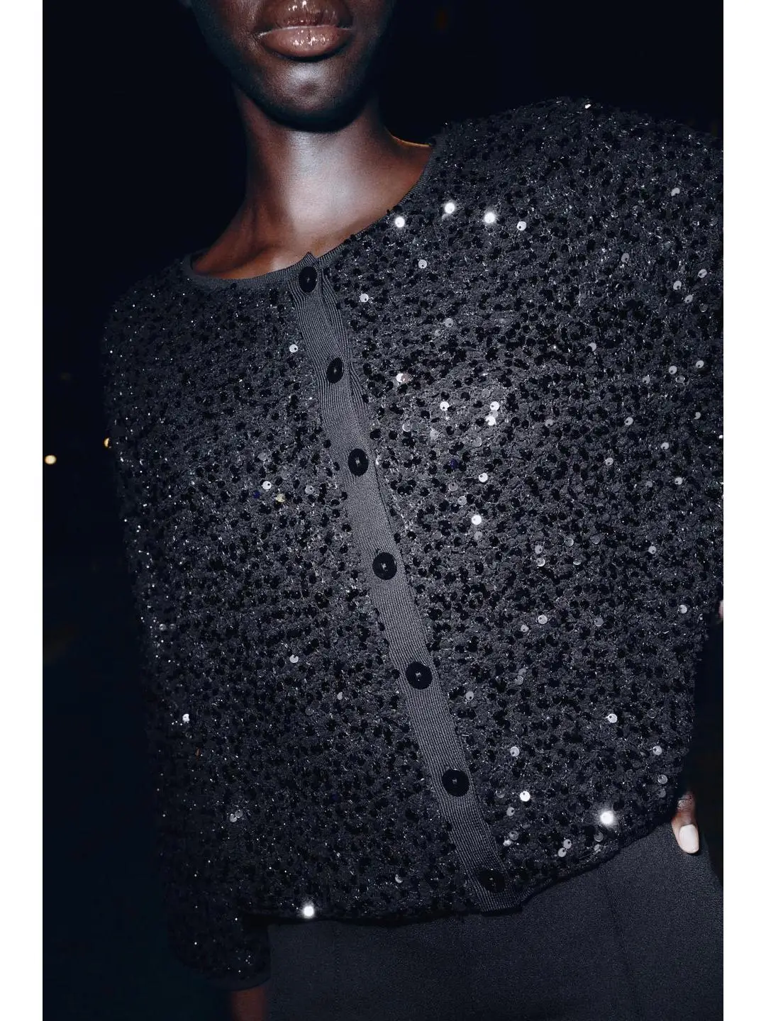 Jaet de punto de invierno largo Sve Glimmer decorado con un solo hombro cierre de botón prendas de vestir exteriores para mujer Ele Chic Sle