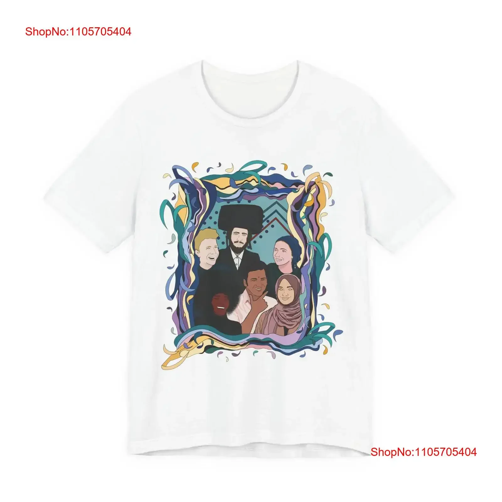 Diverse Faces Illustrated T Shirt Multicultural People Illustration long or short sleeves vintage Washed Comfortable