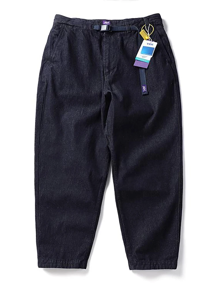 الاتجاه الياباني Cityboy الجينز الرجعية غسلها عمال السراويل الرجال فضفاضة مدبب قليلا السراويل #1