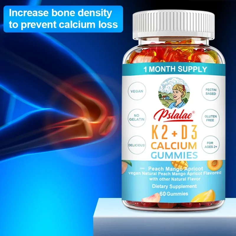 

Vitamin D3+K2 Gummies - Supports Joint Health, Teeth and Bone Health, Regulates Calcium Metabolism, Enhance Immunity