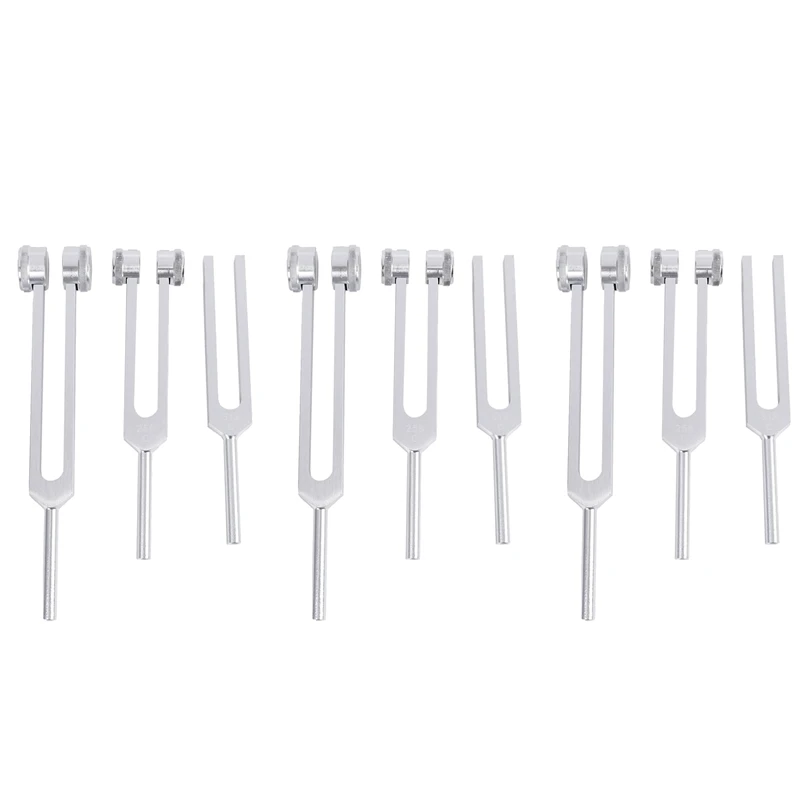 

T84C-Set Of 9 Pcs Aluminum Sensory Tuning Forks C 128 256 512