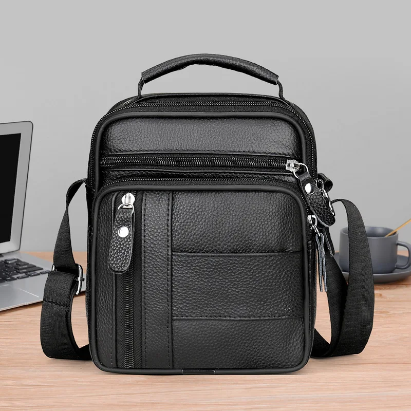 

Large-capacity genuine leather men's hand-held crossbody bag and large-capacity business single-shoulder crossbody bag
