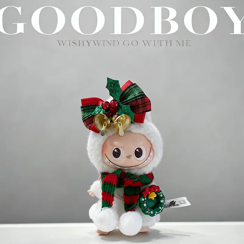 เสื้อผ้าสำหรับตุ๊กตา Mini Labubu แฟชั่นฤดูหนาว ผ้าพันคอ หมวกกบผึ้ง กระโปรง จั๊มสูท กิ๊บติดผมรูปแครอท ลายทาง ของเล่นสุดฮิต ของขวัญ ขนาด 10 ซม.