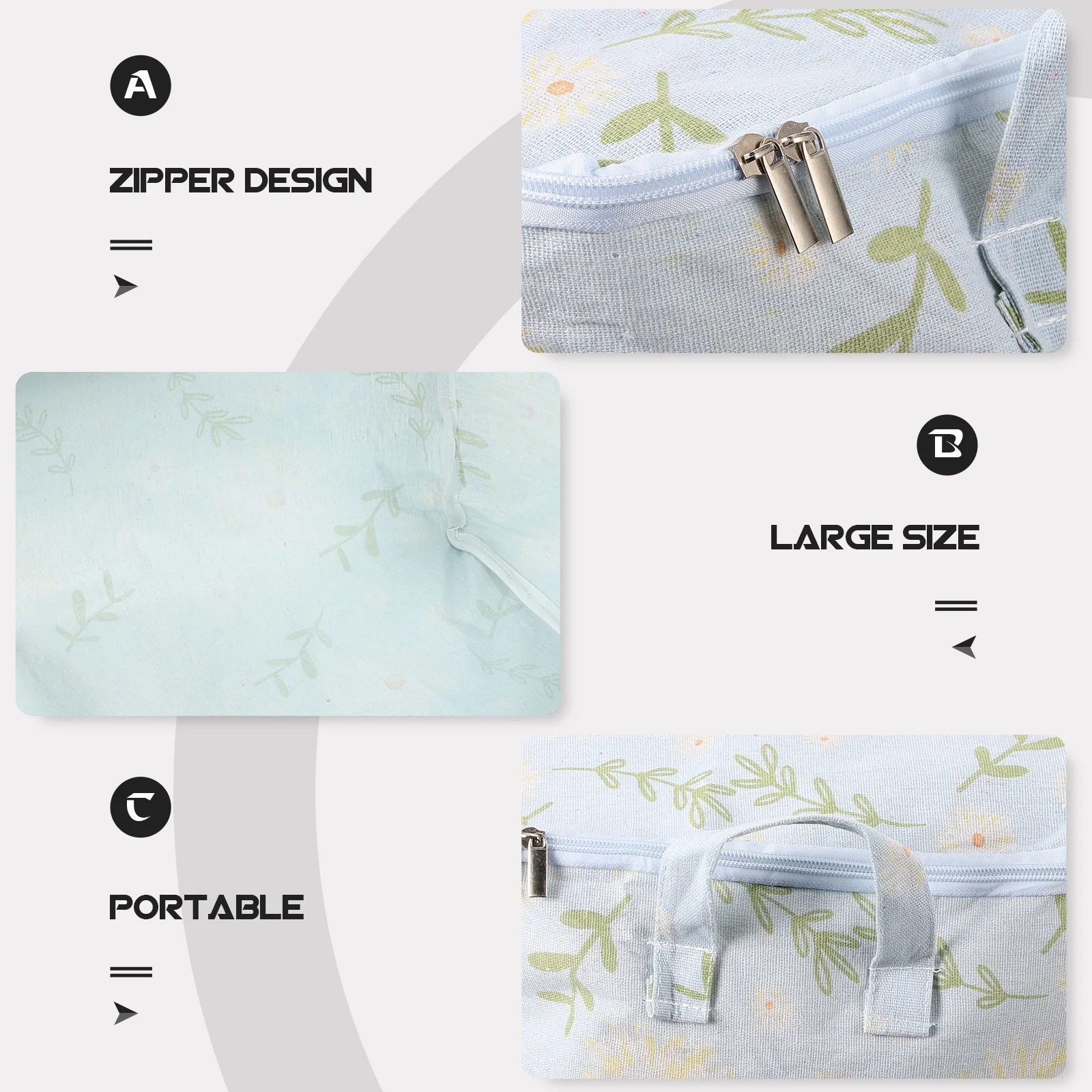 

Quilt Storage Organizer Bag Large Cotton Zipper Clothes Blanket Storage for Travel Moving Home Wardrobe Boxes for Moving