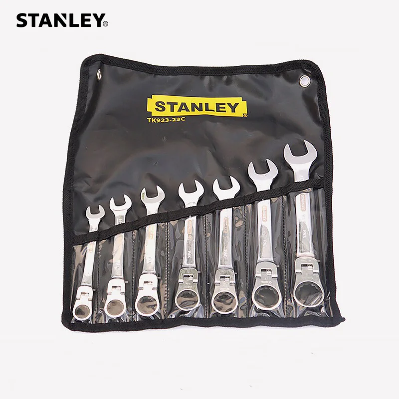 

Stanley 7pcs/set flex head wrench set ratchet combination wrench set open box mechanical wrench movable flexible head hand tools