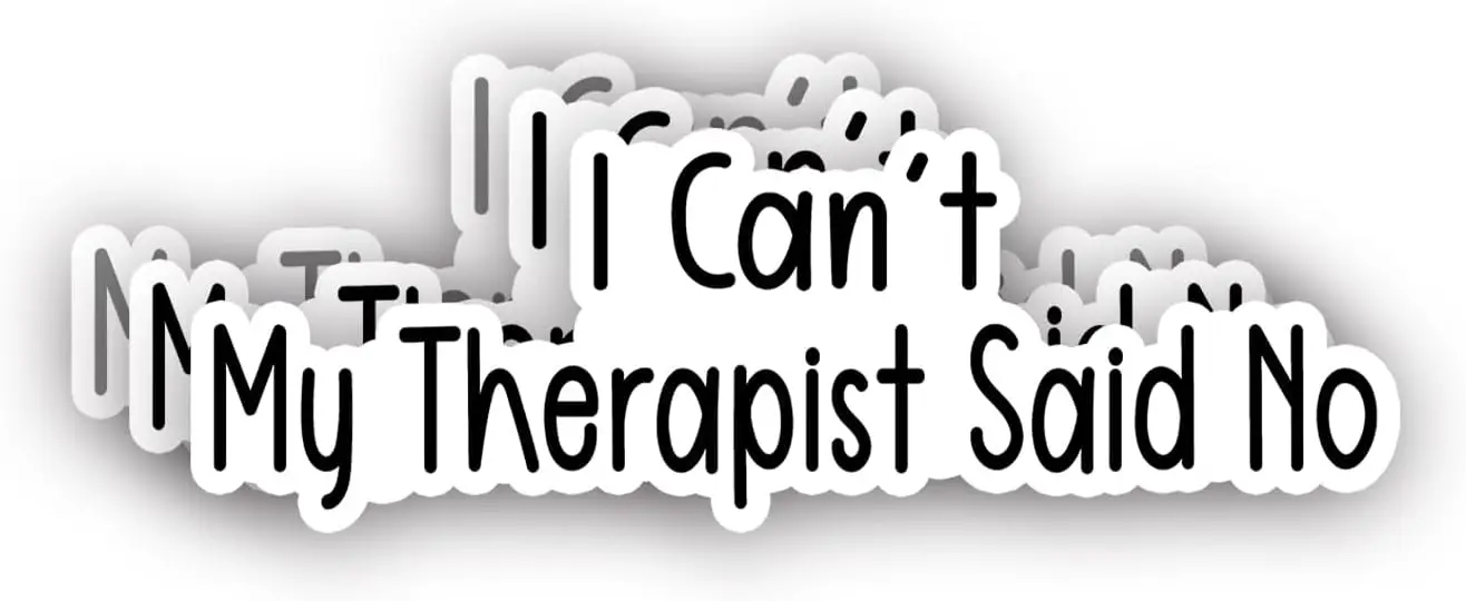

(3Pcs) I Can't My Therapist Said No Sticker Funny Sayings Sarcastic Mental Health Phrase Vinyl Decal