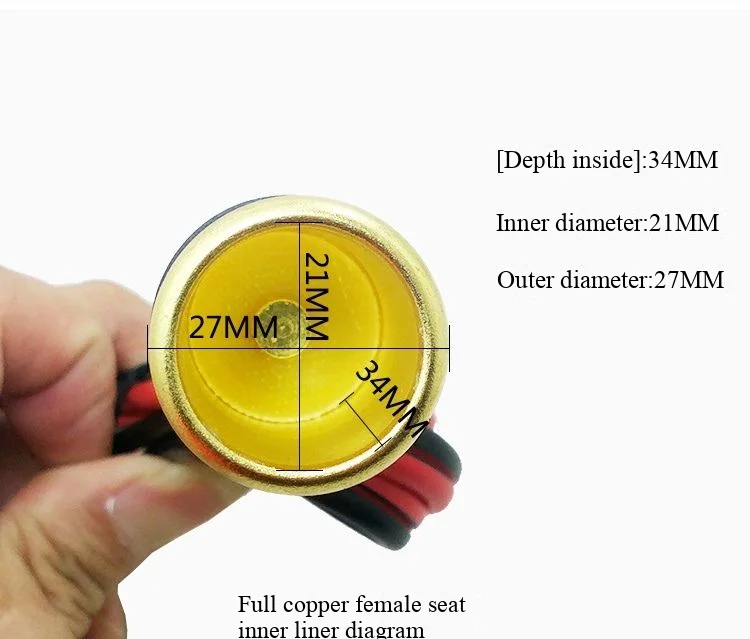 12V/24V Autobatterie-Ladebuchse/-Anschluss für 2,5/1,5 Quadratmillimeter Kabel – Detail 3