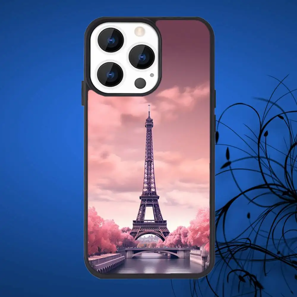 Funda de teléfono con paisaje de la Torre Eiffel para iPhone 17,16,15,14,13,12,11,Plus,Pro,Max Mini Magsafe, carga inalámbrica magnética