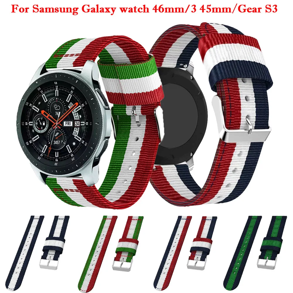 

22mm Nylon Watchband For Samsung Galaxy Watch 46mm/3 45mm/Gear S3 Frontier/Classic Smart Sports Strap Wrist Bracelet Replacement