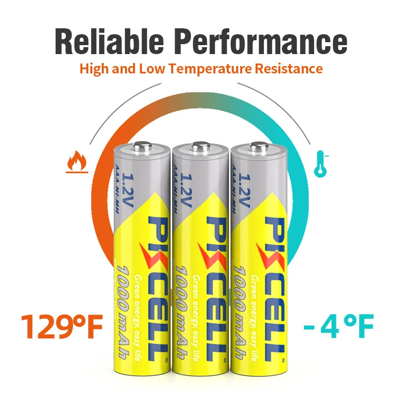 4/8PC PKCELL AAA NIMH Batteria ricaricabile 3A 1000mah 1.2V NI-MH AAA Batterie ricaricabili aaa fino a 1000 volte circolari