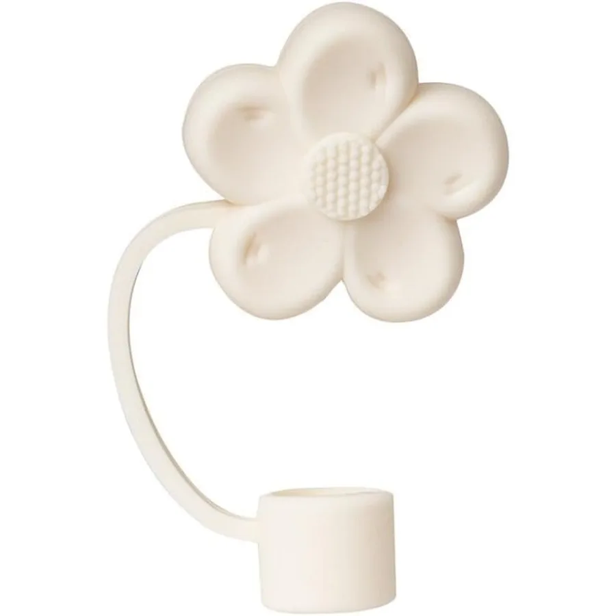 1 Uds cubierta de paja de silicona Beige para taza Stanley 4030 Oz accesorios 10mm Linda tapa de cubiertas de paja de flores para vasos de 40 oz Reusa